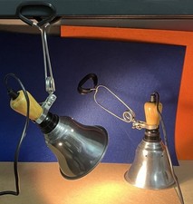 ➰ Coppia Faretti Ikea Vintage Daraf Clamp Tipo K9302 alluminio legno Scandinavo