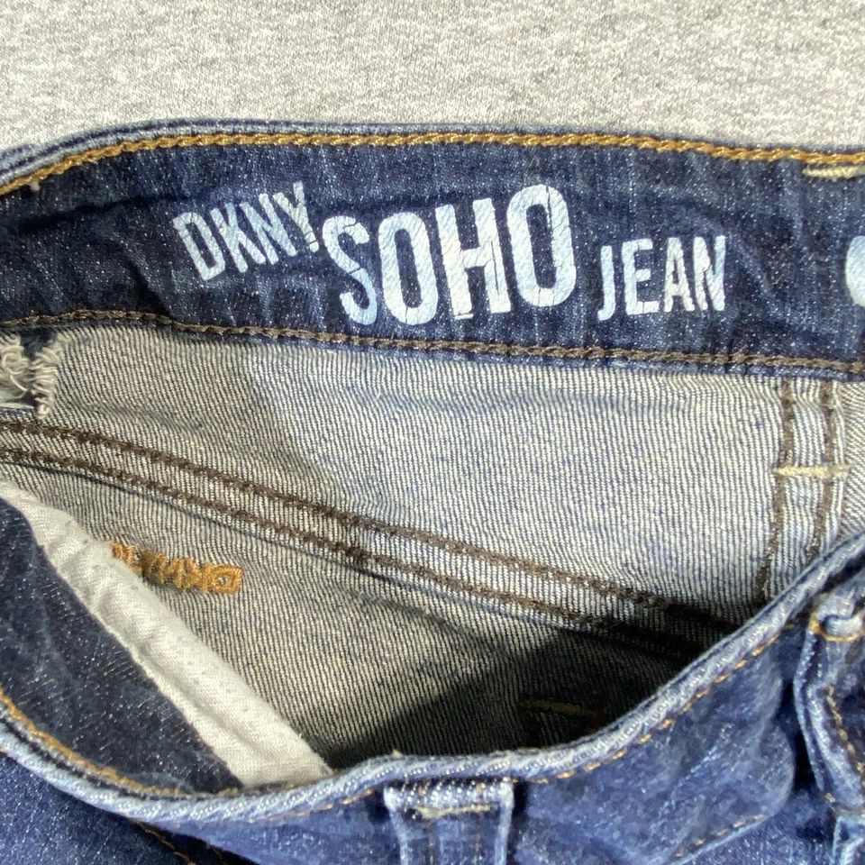 Vaqueros DKNY Soho para mujer talla 6 azul tiro medio corte bota boho occidental elásticos denim Foto 4 de 4