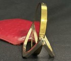 Vintage Shiseido Folding Compact Mirror Gold Tone w/Red Case Travel Vanity Japan — photo 4