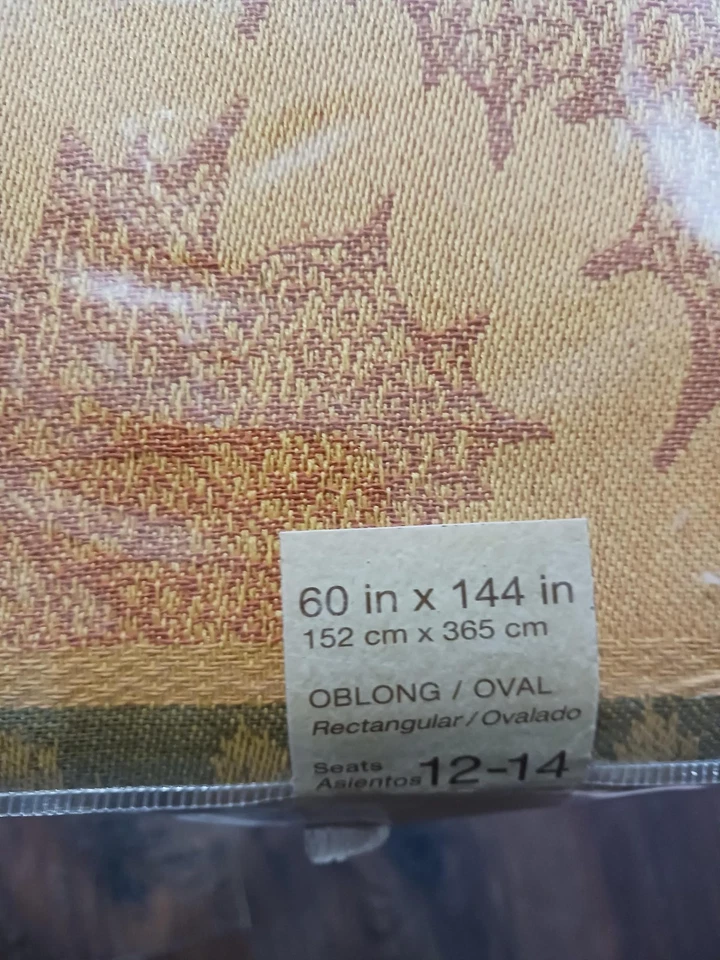 Grid Jacquard Tablecloth 60x144 Oblong Oval Seats 12 14 OEKO-TEX Holiday - Image 2 of 4