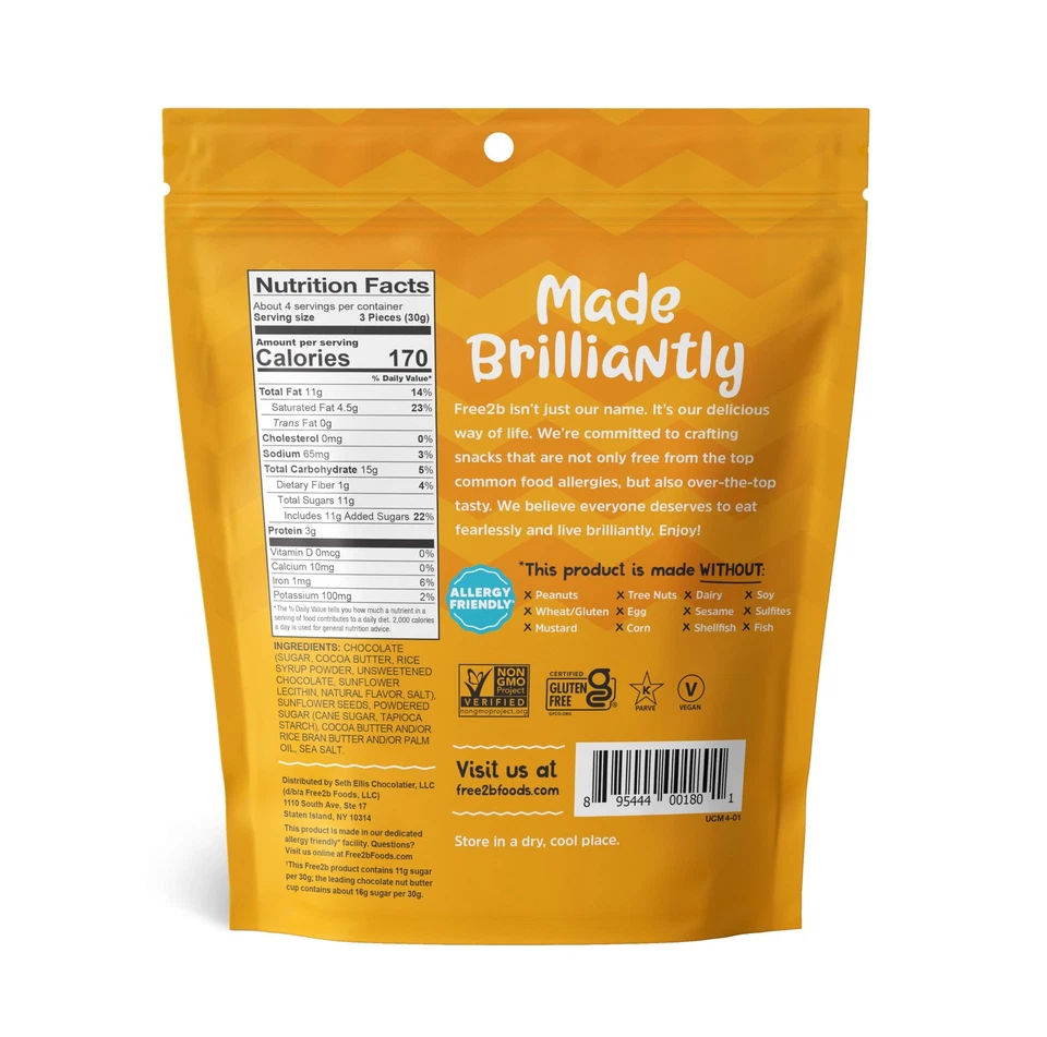 Tazas de mantequilla de girasol de chocolate vegano sin lácteos 32 menos azúcar paquete de 4,2 oz Foto 2 de 4