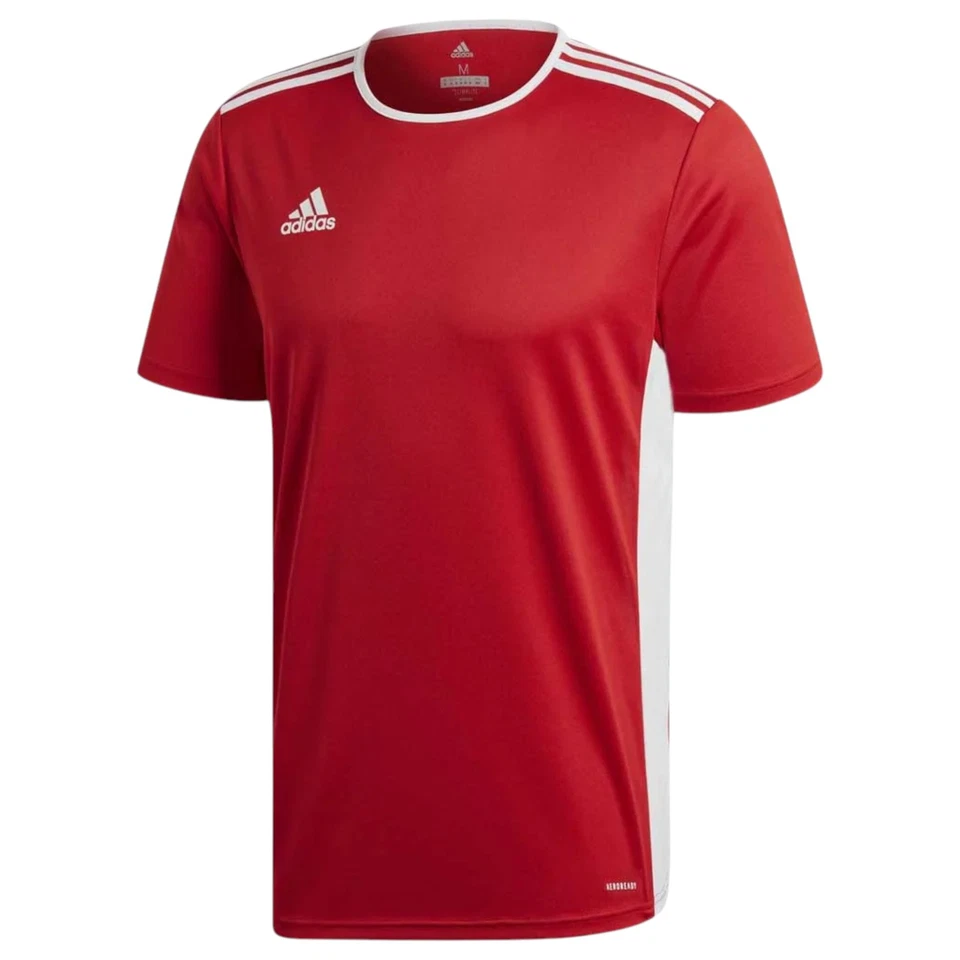 Adidas Mens Entrada 18 Red/ White Football T-Shirt Athletic Soccer Jersey