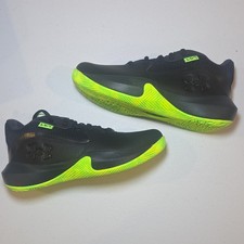 Under Armour UA PS Lockdown 7 Kids' Basketball Sneakers Black Neon Green 3Y