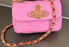 Vivienne Westwood Quilted Nappa Micro Mini Shoulder Bag Pink Vintage Orb EL ZAB