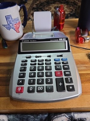 Canon P23-DHV Printing Calculator - PAPER ROLL & BATTERIES INCLUDED - TESTED