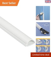 Decorative White Mini Trunking 1M - Stylish 30mm x 15mm Cord Management Solution