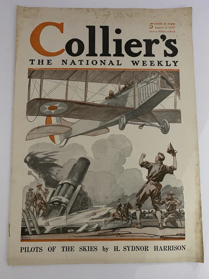 1917 Collier’s Lot of 6 WWI Era Magazines – Patriotic Covers & War Stories - Image 4 of 4