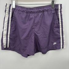 Vintage Purple With White Stripe Shorts With Pockets Womans Size Large