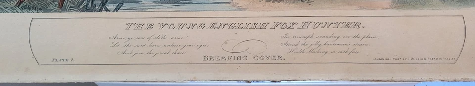 2 gravures anciennes Datée 1841 – The Young English Fox Hunter – Turner / Hunt - Photo 2/4