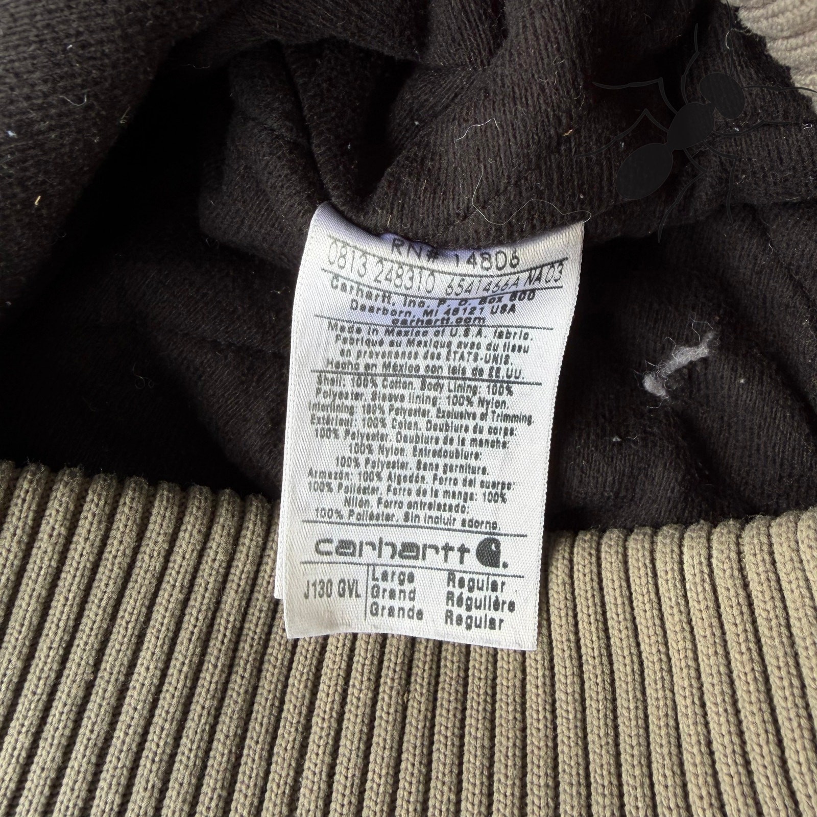 Carhartt J130 GVL Gray hooded work wear jacket Large image 5
