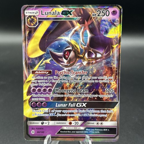 LUNALA GX - 2016 Pokemon TCG 66/149 Sun & Moon Base Set Holo Rare Card - NM+