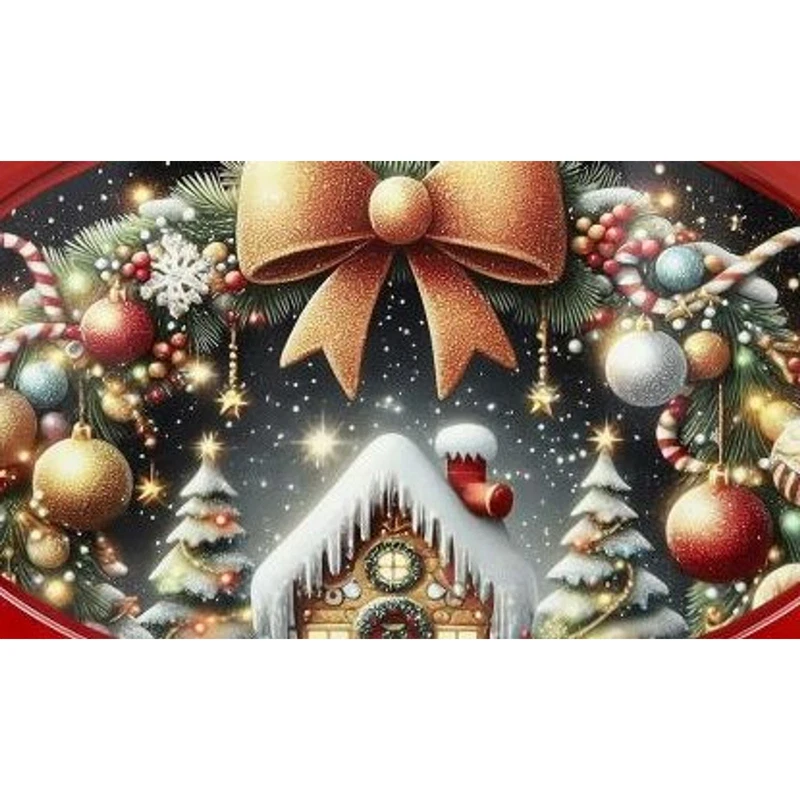 Vassoio Ovale 50x30 cm BRANDANI Christmas Rosso Natale Manici a Fiocco, fotografia 6 di 9