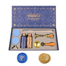 2 Pieces Letter P Wax Seal Stamp Set,Initial Alphabet Wax Seal Stamp Kit Vint...