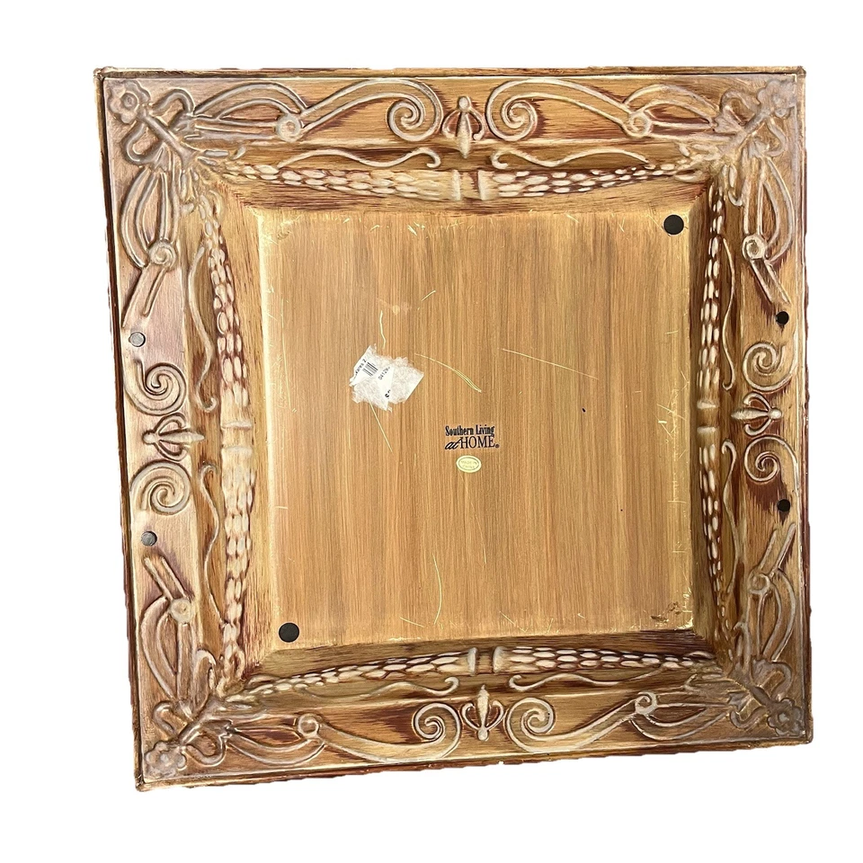 Retired Southern Living At Home Jackson Square Metal Tray Rustic 15inx15in - Image 2 of 3