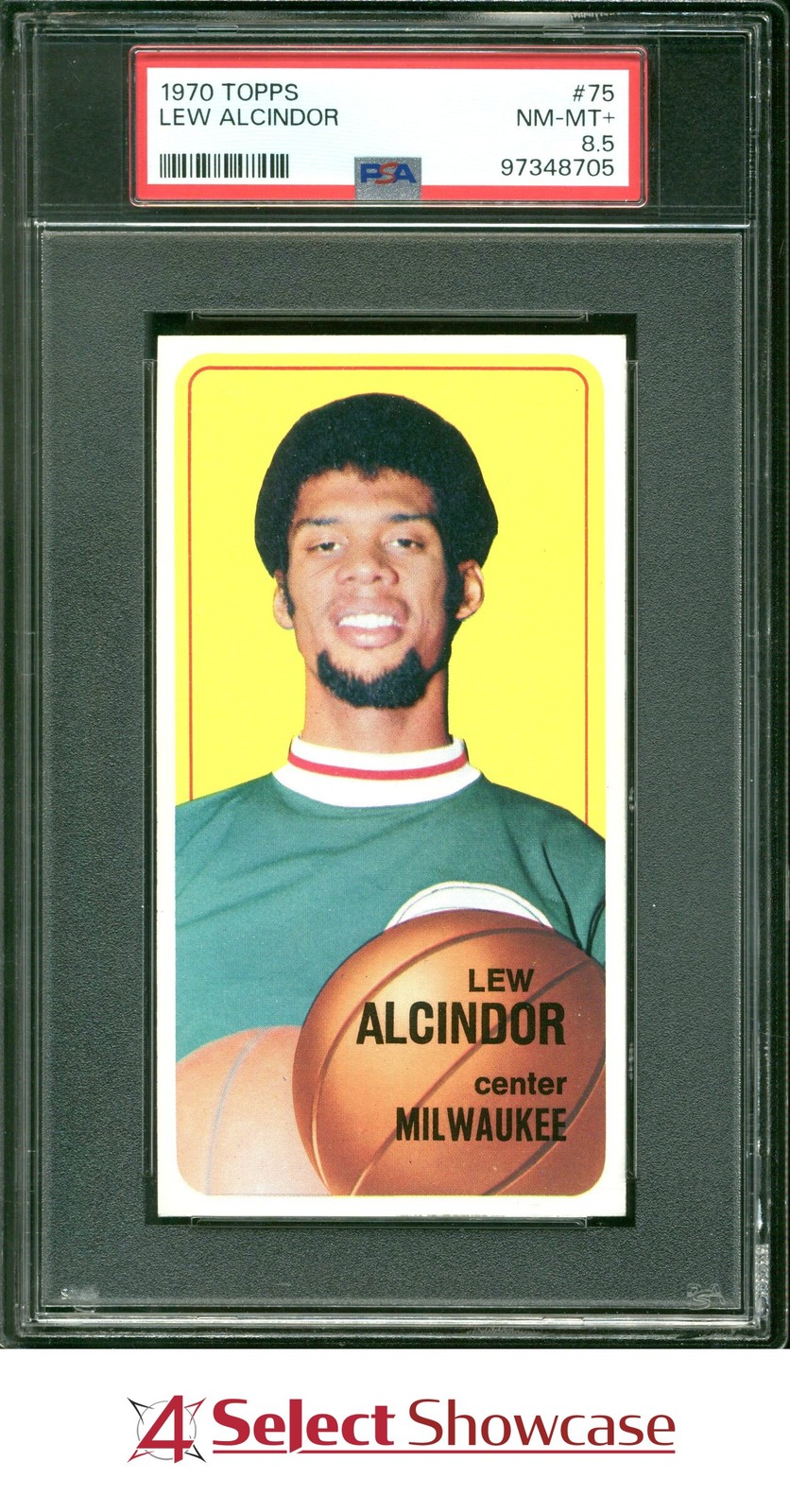 1970 TOPPS #75 LEW ALCINDOR KAREEM ABDUL-JABBAR HOF FANATICS-A TOP 30% PSA 8.5