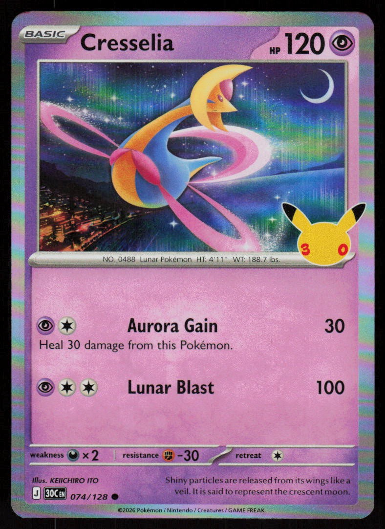 Cresselia 074/128 Common ME: 30th Celebration Pokemon Holo Near Mint