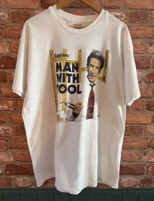 Vintage 90 s Single Stitch Home Improvements Caution Man with Tool T-Shirt - XL