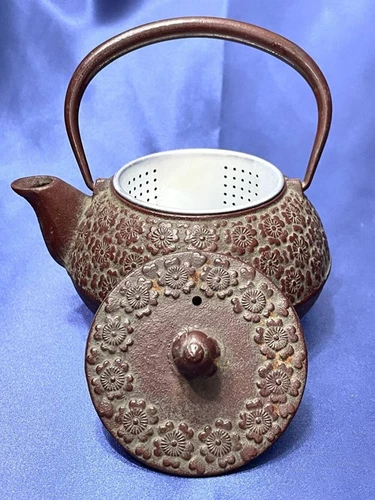 Tetsubin Nanbu Tekki Japanese Iron Kettle Iron Ironware Rock Casting - Picture 7 of 10