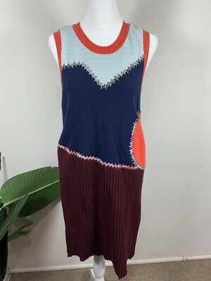 Tory Burch Womens Sleeveless Multicolored Sheath Dress, Size M - Main Image