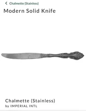 Imperial International CHALMETTE Dinner Knives Stainless Korea Silverware 7pcLOT