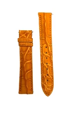 18mm Matte Orange Genuine Alligator Watch Band - USA