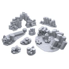 Hexagon Rock Formations by Makers Anvil, 3D Printed Tabletop RPG Scenery Wargame