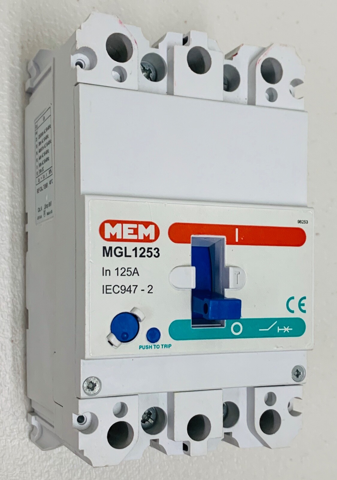 MEM 125 Amp 16kA Triple Pole 125A MCCB  ~Bill TLG1253 ~ Memshield 2 ~  MGL1253