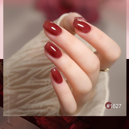 GAOY Rose Garden Jelly Gel Nail Polish of 6 Transparent Nude Red Pink Brown Colo - Picture 5 of 7