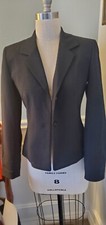 Ann Taylor Sz 4 Blazer Jacket Black 2-Button Pockets Lined Career Wool Stretch