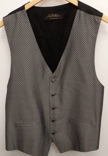 Bill Blass Men's Silk Gray/White Size L Vest