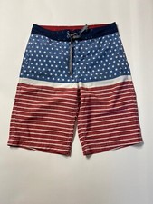 Mossimo Supply Co Men's Stars Stripes Board Shorts Size 28 Outseam 22"- Used