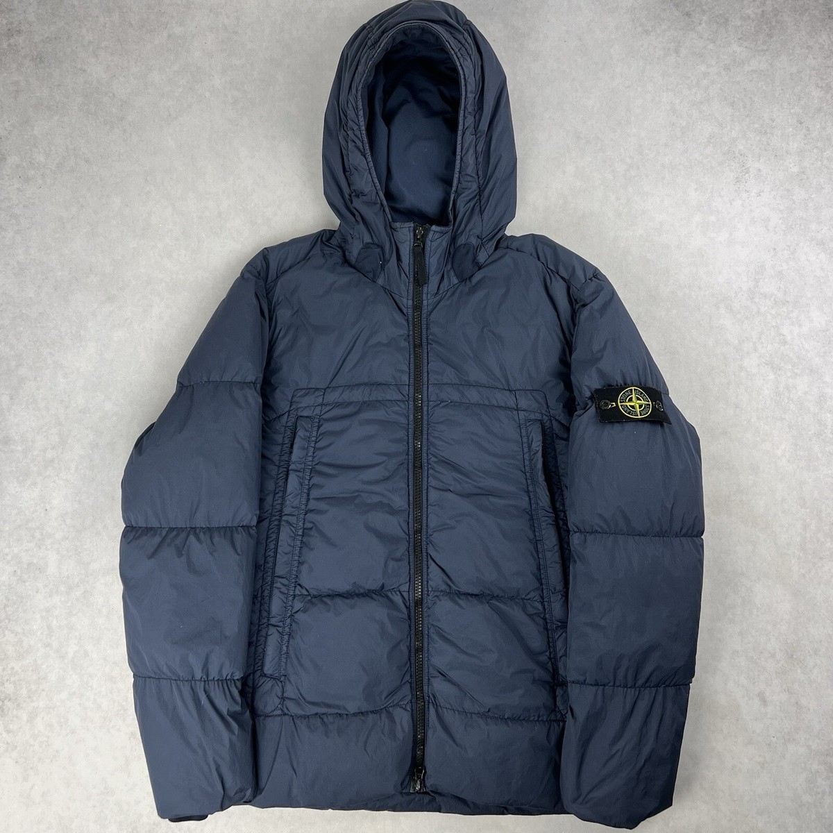 Stone Island Crinkle Reps NY Down Puffer Jacket Navy Coat Large