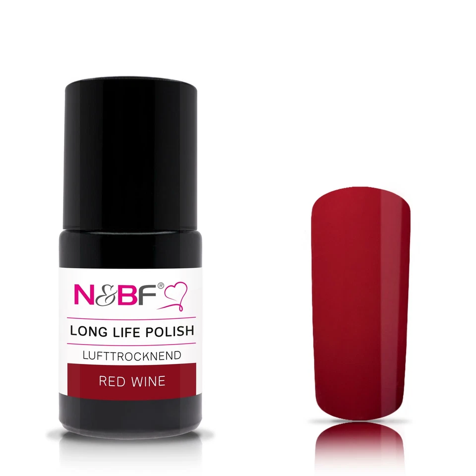 NAILS & BEAUTY FACTORY Long Life Polish Nagellack lufttrocknend langlebig robust lasting | Red Wine