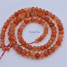 5mm-8mm Tanzanian Sunstone Smooth Rondelle Beads 16 inch strand