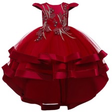 Kids Bridesmaid Party Dress Flower Girls Wedding Princess Tulle Christmas Gown