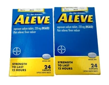 (2) Boxes of 24: Aleve Pain/Fever Reducer Naproxen Sodium Tabs Exp. 2/26 R6P3