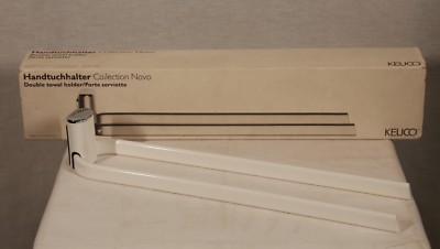 KEUCO 0318510000 DOUBLE RAIL HAND TOWEL HOLDER 18'' / 453 mm WHITE NIB
