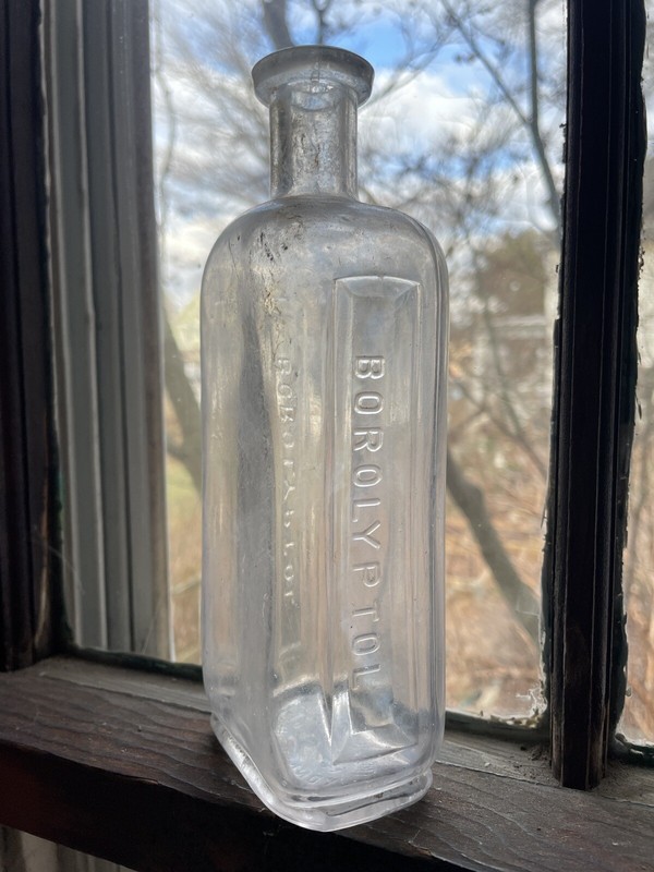 Vintage  BOROLYPTOL Glass Bottle 1800s Apothecary Rx Pharmacy