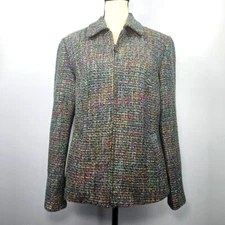 Coldwater Creek Womens Full Zip Multicolored Blazer Sport Jacket Coat Size 4-6