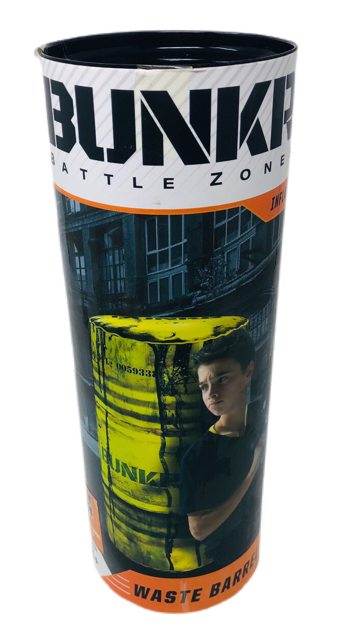 BUNKR Inflatable Waste Barrel Battle Zone Prop – Indoor/Outdoor Kids Game Toy