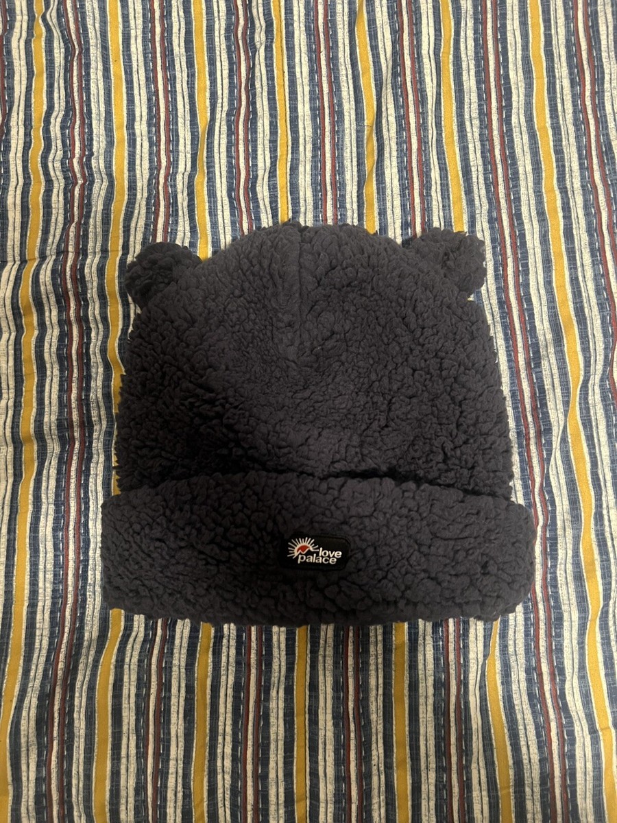 Palace Love Fuzzy Ears Beanie Navy Small/Medium | eBay