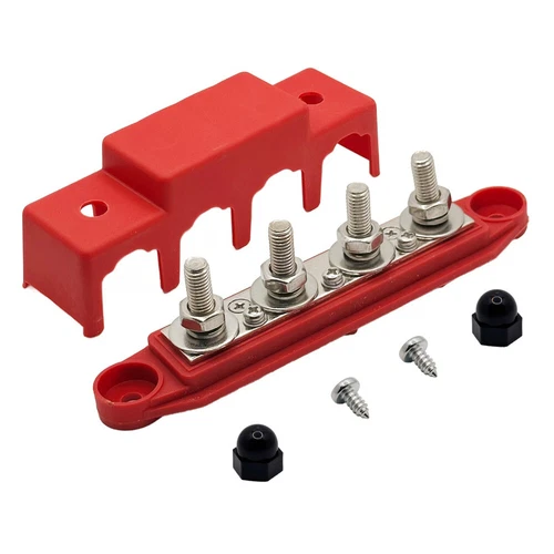 250A 12V-24V Sammelschiene Stromverteilerblock 4 Bolzen Abzweigblock KFZ - Bild 4 von 24