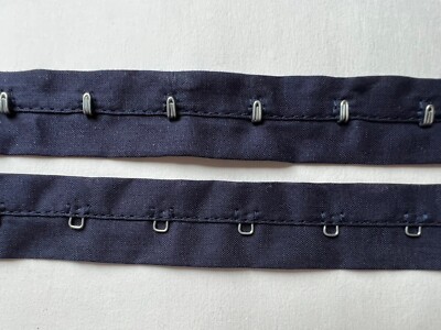 Haken & Ösen Baumwollmischung Band für Korsetts Dessous Bettwäsche Kostüm Nähen Marine