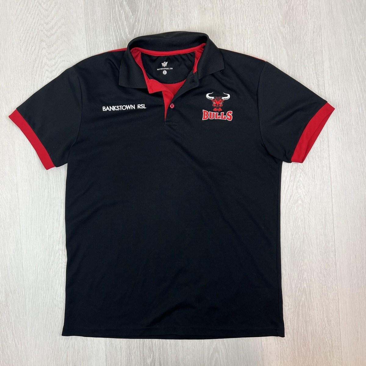 Bankstown Bulls Rugby League Mens Polo Shirt Size Large UK