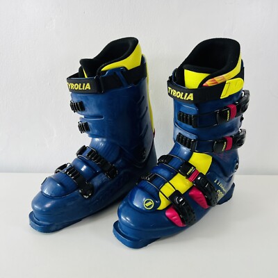 Tyrolia 680 Retro Skischuhe - Blau Gelb Rosa Made in Italy 28/30,5 MONDO