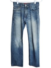 Levis Redtab 514 Men Jeans 27x27 Medium Wash Faded Slim Straight Blue Denim