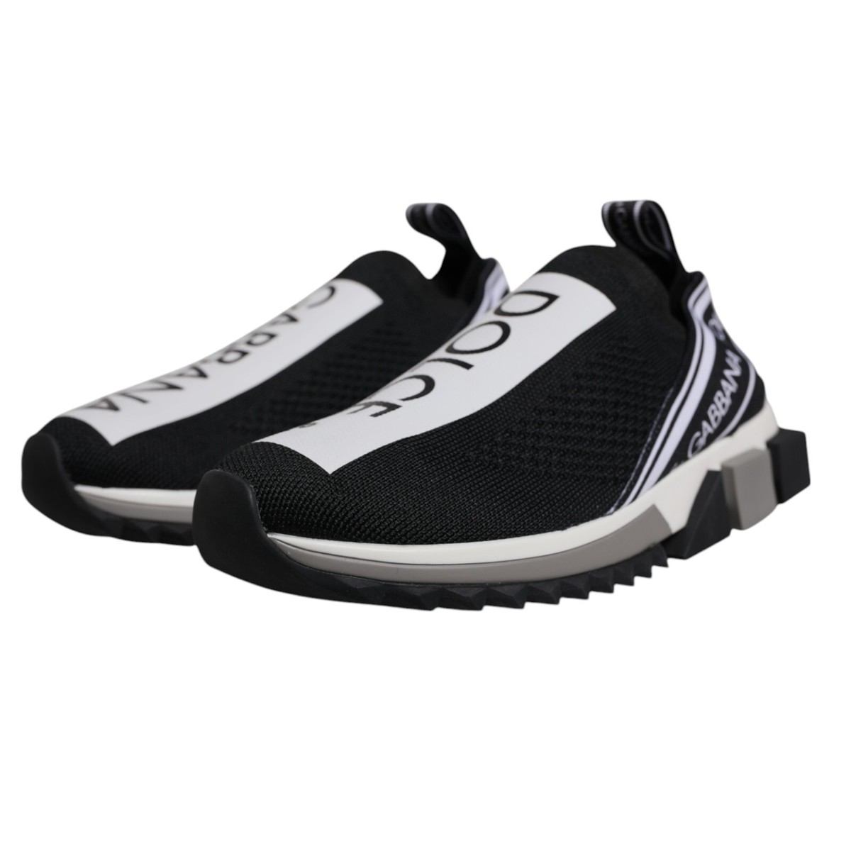 DOLCE & GABBANA Shoes Black White Slip On Sorrento Sneakers Womens