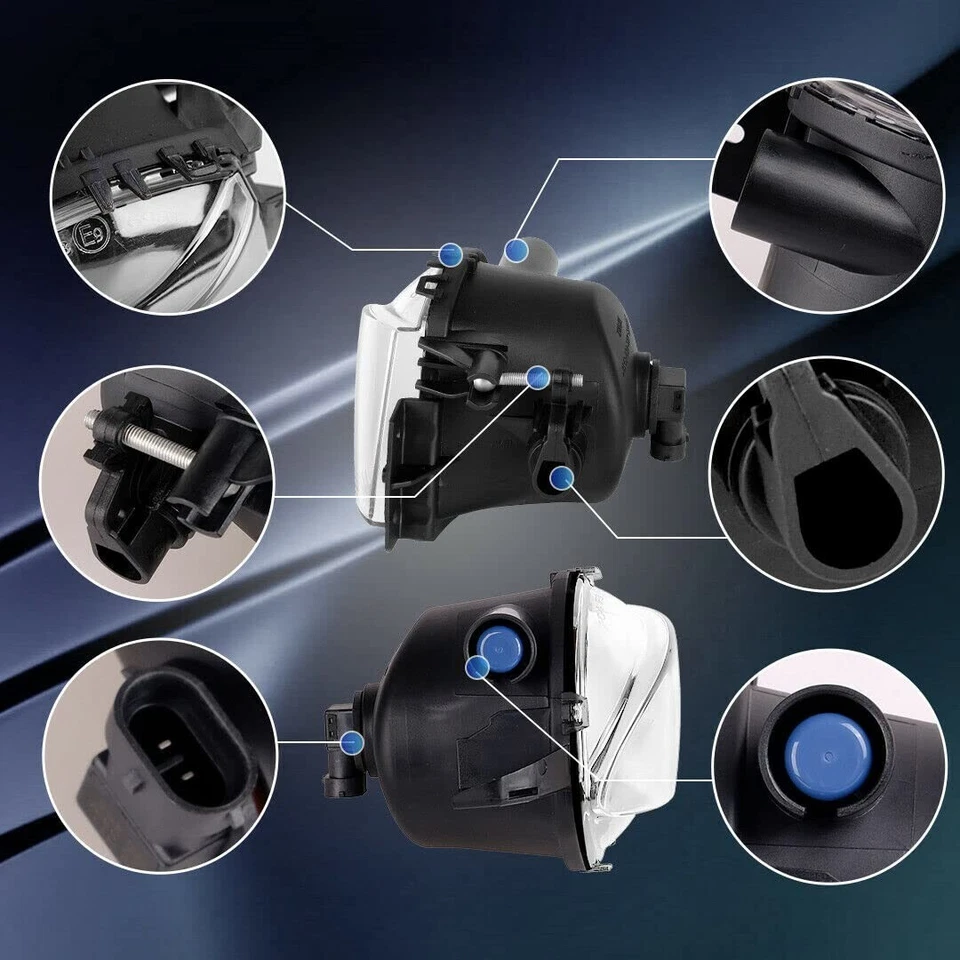 Fog lights For BMW 2005-2008 3 Series Selected Models Pair w/bulbs Clear Lens Foto 4 de 4