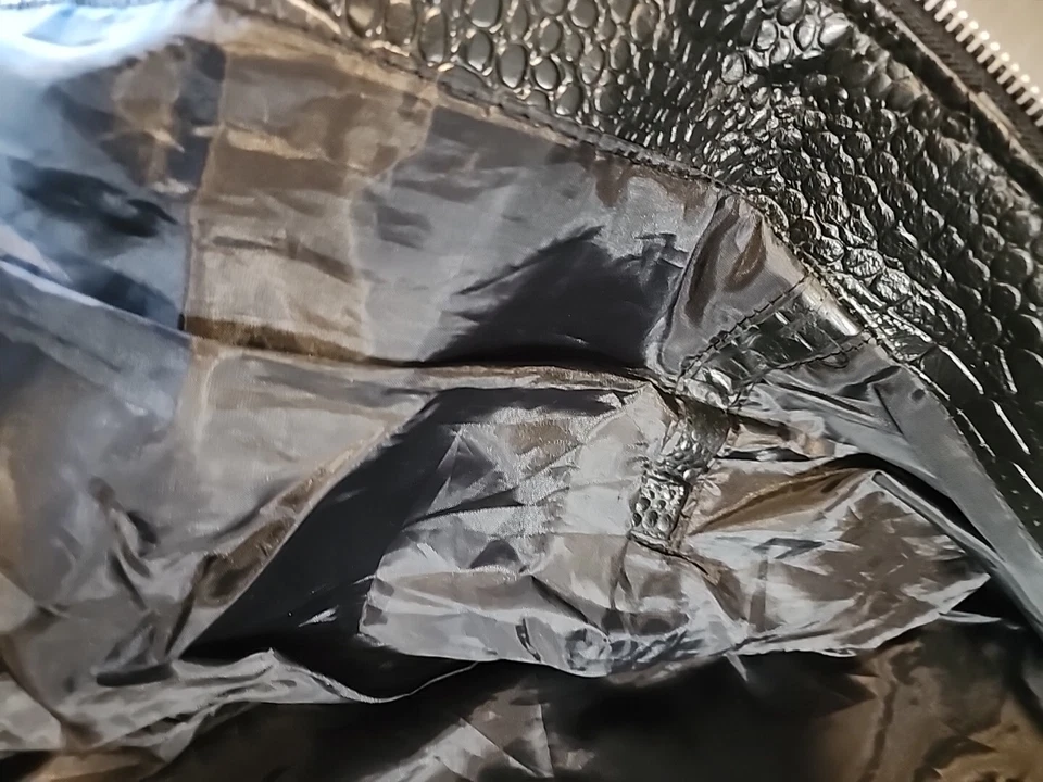 Chaqueta de cuero bordada de cuero genuino Buffalo para mujer L negra rosa rosa Foto 4 de 4