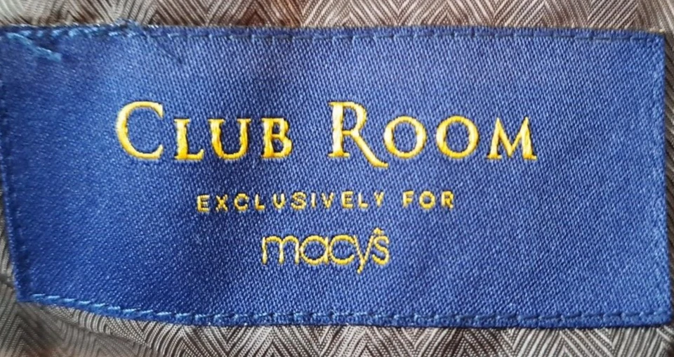 Blazer Chaqueta Abrigo Deportivo Pana Marrón Algodón Dos Botones Club Room Para Hombres 40S Foto 2 de 4